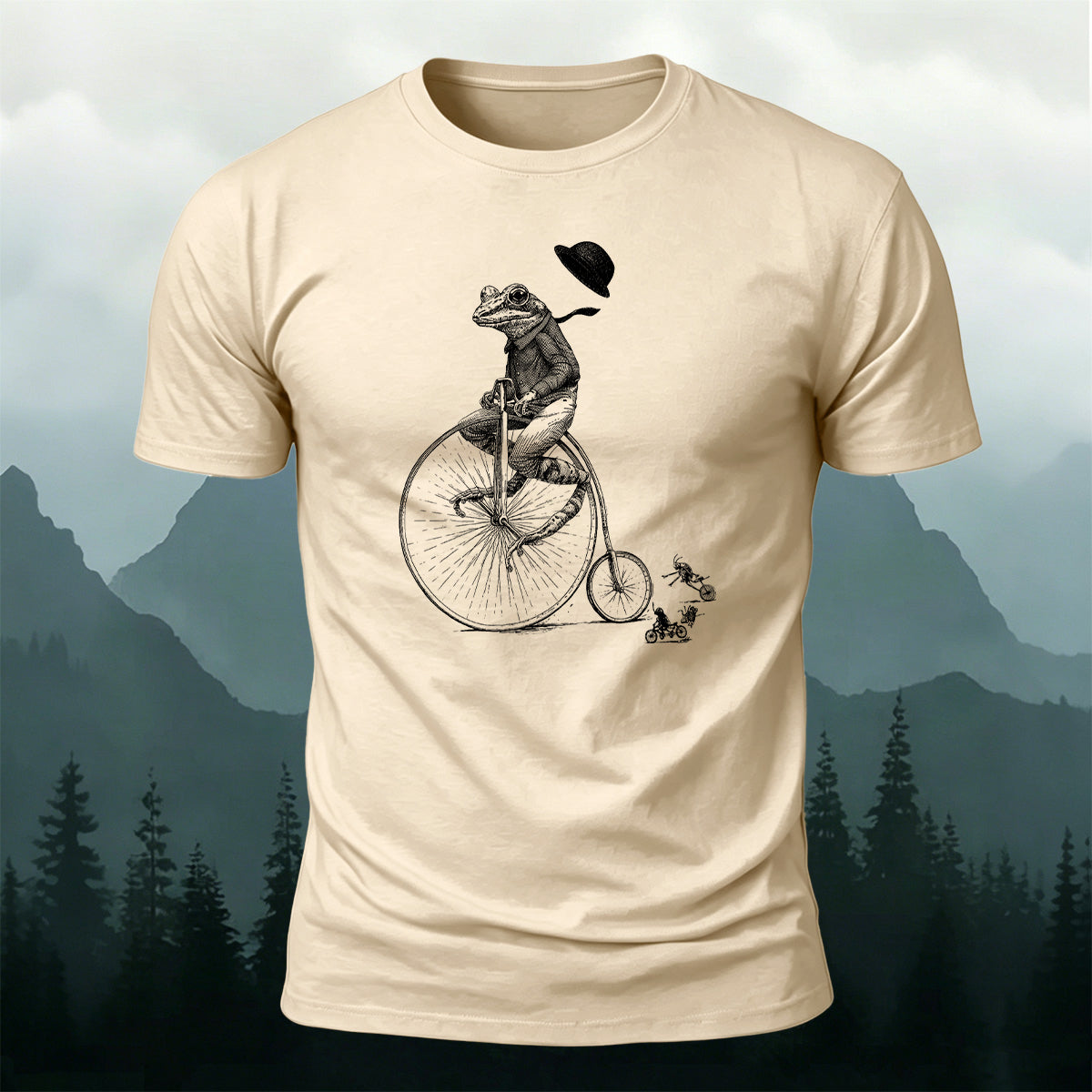 Fun Animal Cycling Race Premium Cotton T-Shirt
