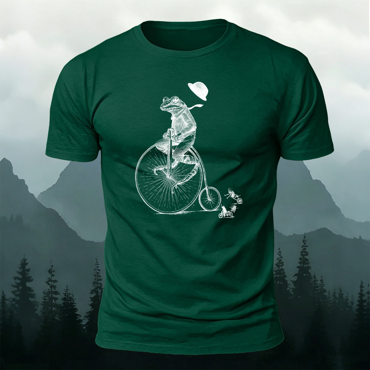 Fun Animal Cycling Race Premium Cotton T-Shirt