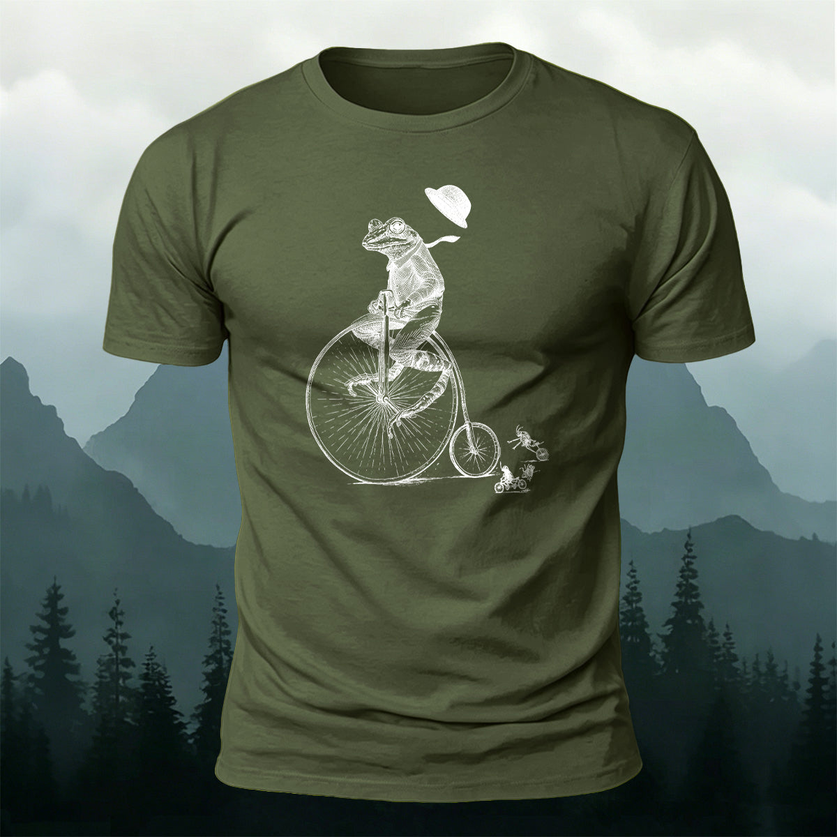 Fun Animal Cycling Race Premium Cotton T-Shirt