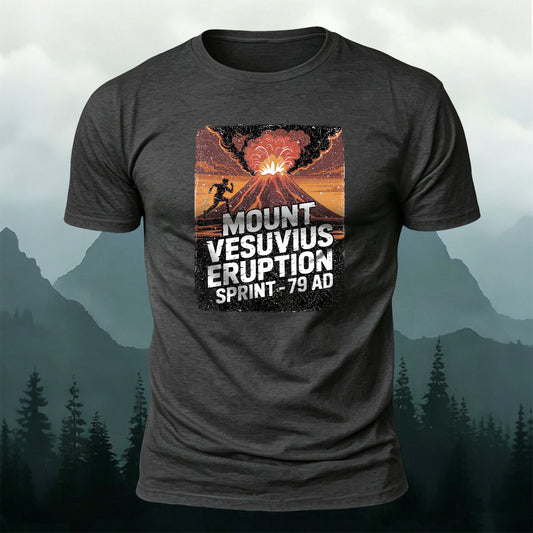 Premium Cotton Vintage Mount Vesuvius Eruption History Tee