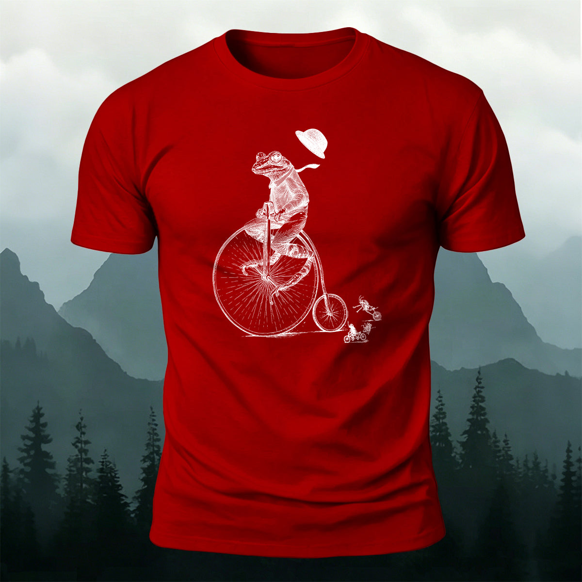 Fun Animal Cycling Race Premium Cotton T-Shirt