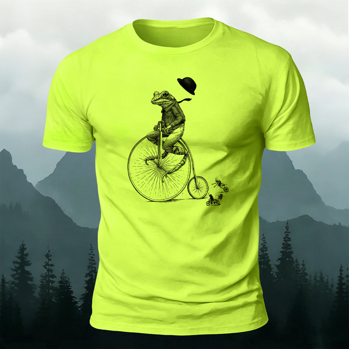 Fun Animal Cycling Race Premium Cotton T-Shirt