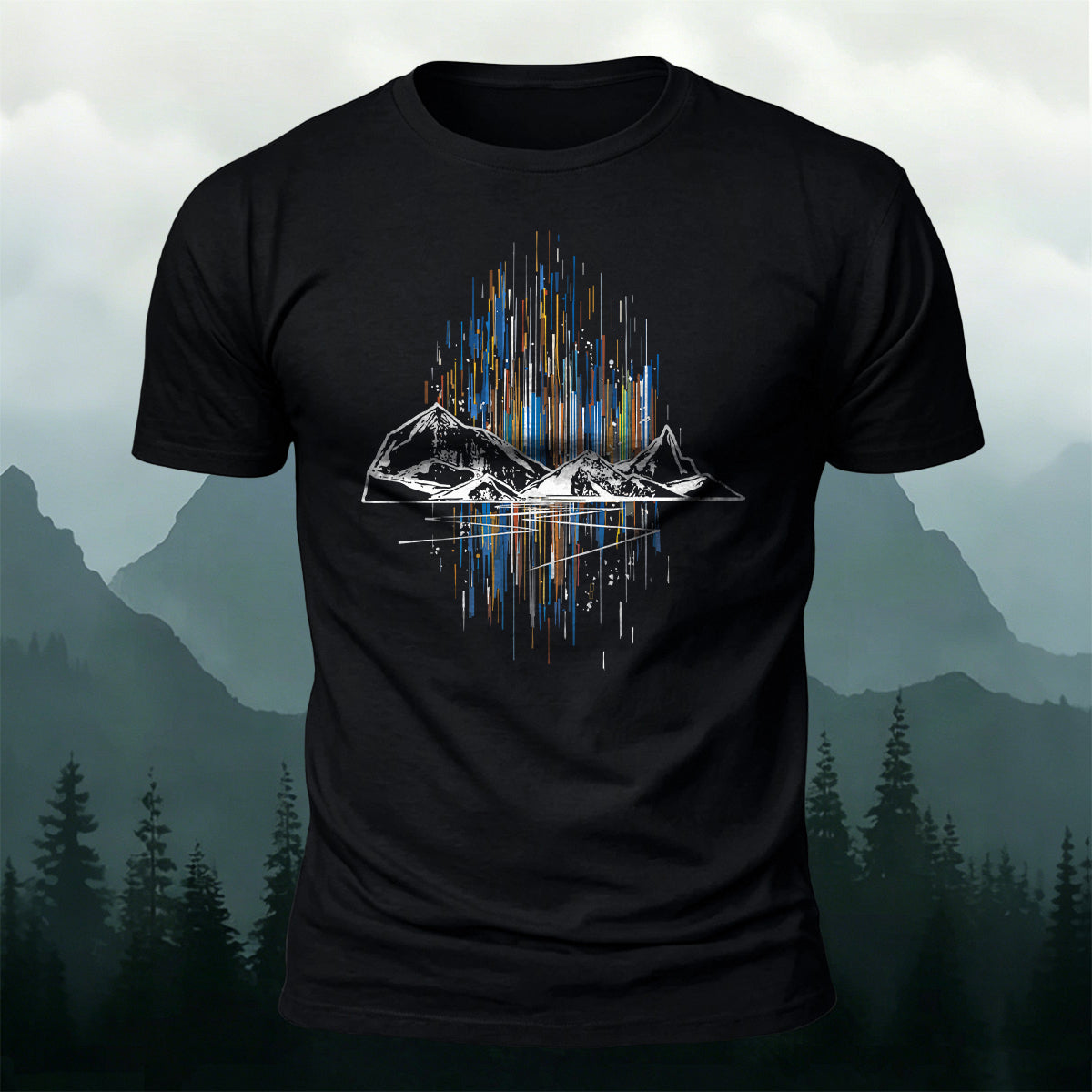 Mountain Colorful Line Outdoor Leisure Breathable T-Shirt
