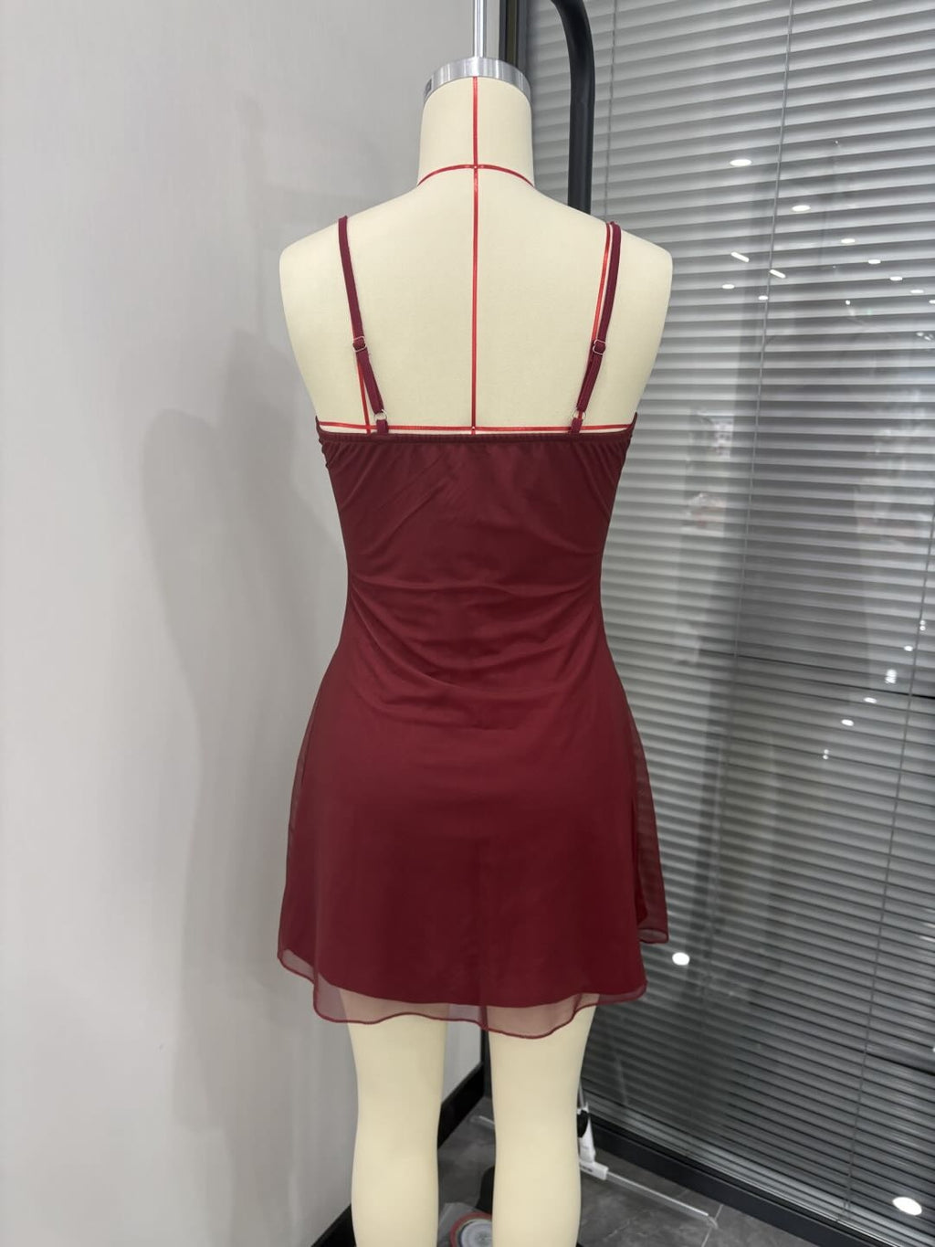 Dark-themed Skeleton-Print Bodycon Spaghetti-Strap Dress