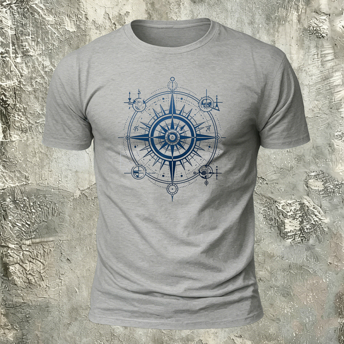 Nautical Compass Pattern Outdoor Premium Cotton T-Shirt