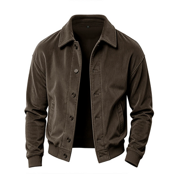 Corduroy Patch Pocket Lapel Button Jacket