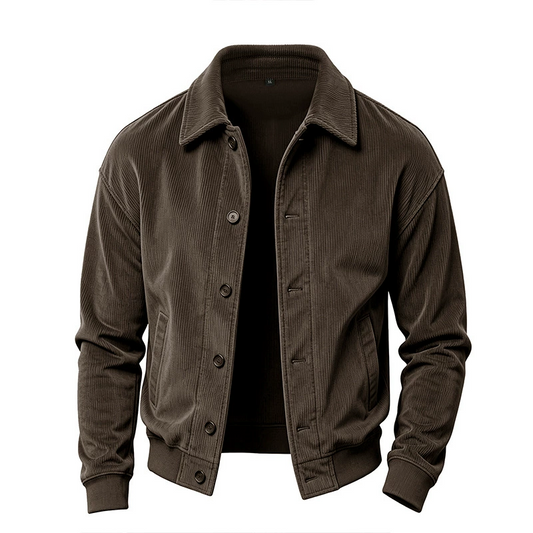 Corduroy Patch Pocket Lapel Button Jacket