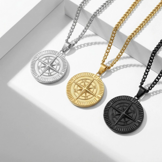 Minimalist Fashion Compass Pendant Necklace