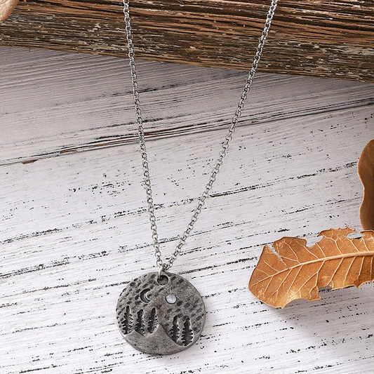 Creative Vintage Forest  and Mountain Pendant Necklace
