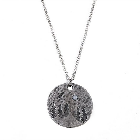 Creative Vintage Forest  and Mountain Pendant Necklace