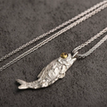 Retro Literary Undead Salted Fish Pendant Necklace