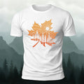 Maple Leaf Pattern Premium Cotton T-Shirt White