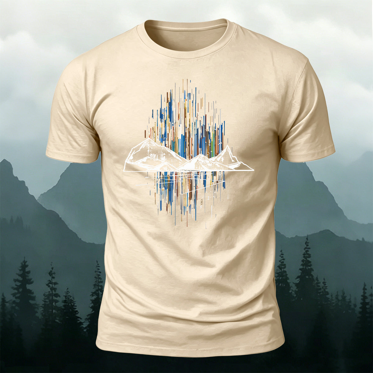 Mountain Colorful Line Outdoor Leisure Breathable T-Shirt