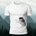 Red-eyed Owl Print Casual Cotton T-Shirt