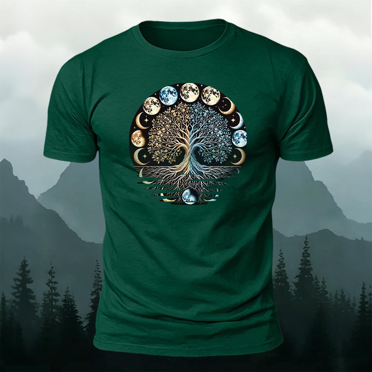 Tech Moon Fashion Print Casual Cotton T-Shirt