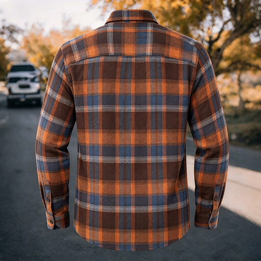 Men's Vintage Plaid Flannel Long Sleeve Shirt