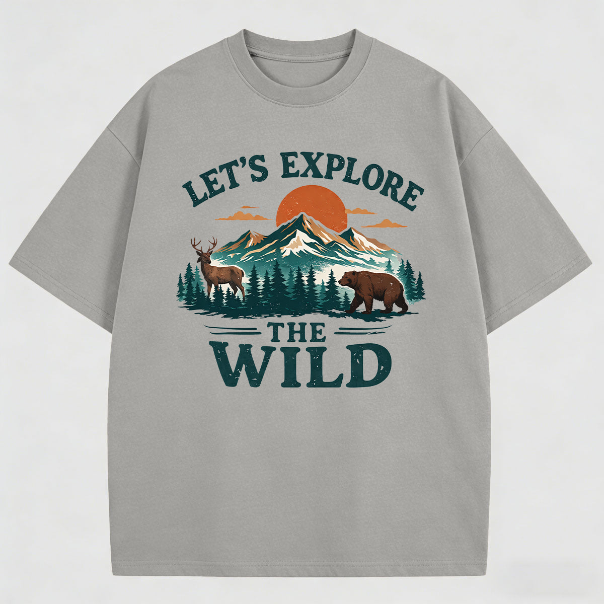 Men's Landscape Painting Print Cotton T-Shirt