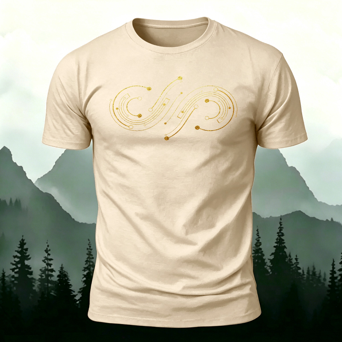 Minimalist Line Pattern Personality Premium Cotton T-Shirt