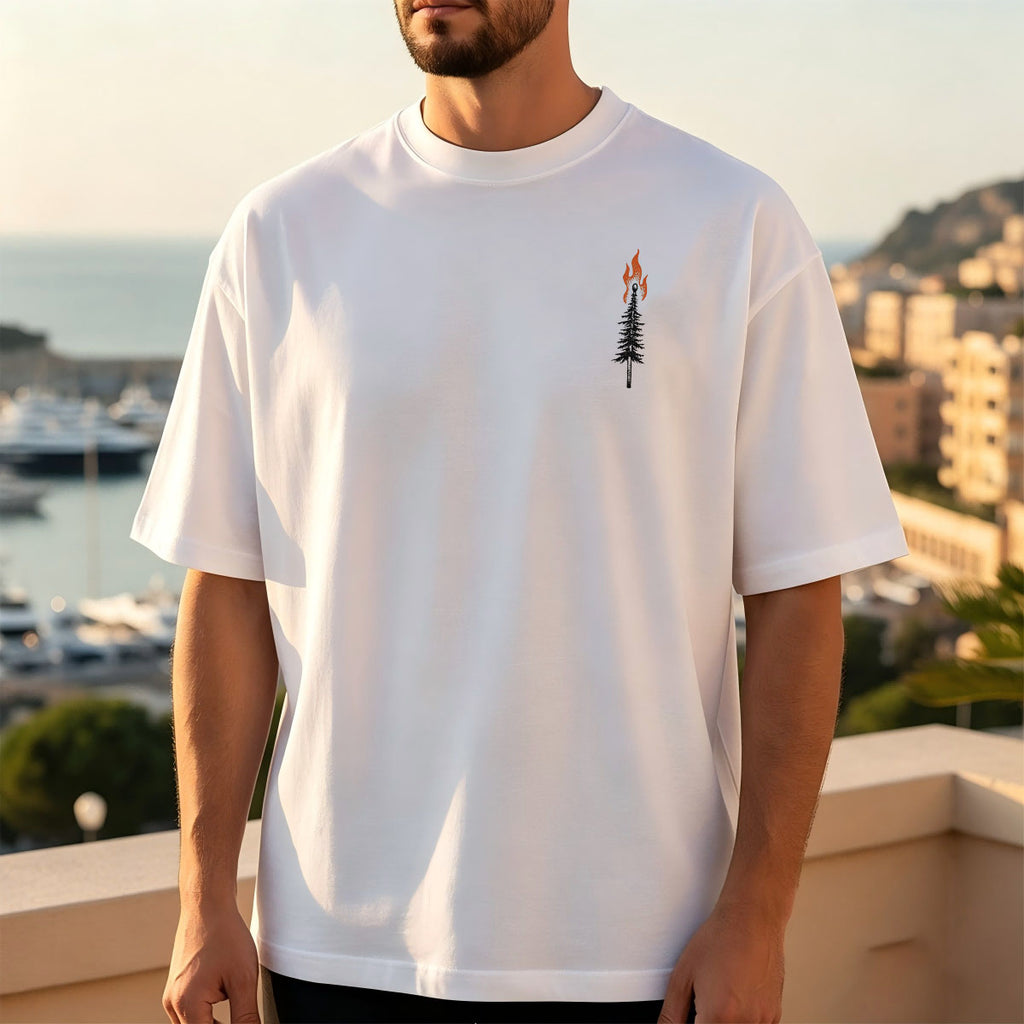 Artistic Minimalist Pattern Mountain-Style Casual T-Shirt