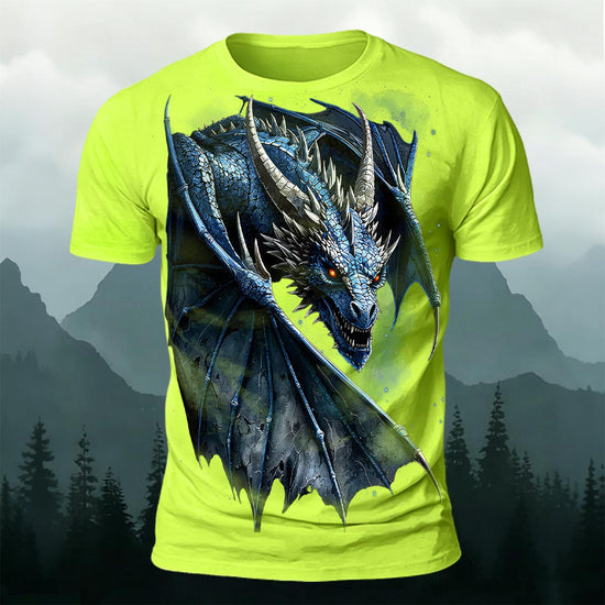 Fierce Dragon Print Cool Casual Premium Cotton T-Shirt NG