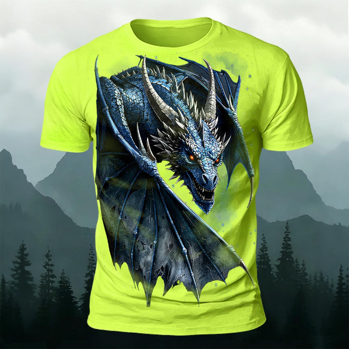 Fierce Dragon Print Cool Casual Premium Cotton T-Shirt NG