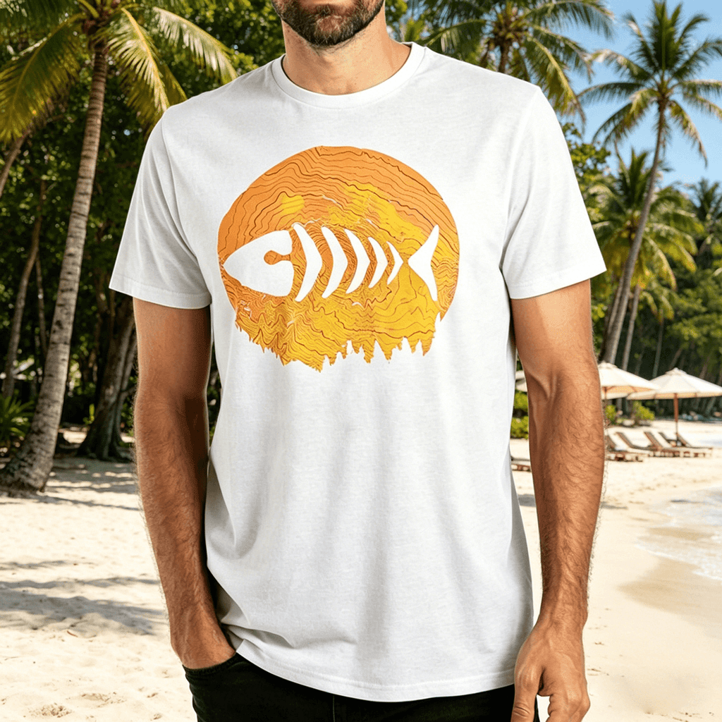 Herringbone Pattern Print Casual Skin-friendly T-Shirt