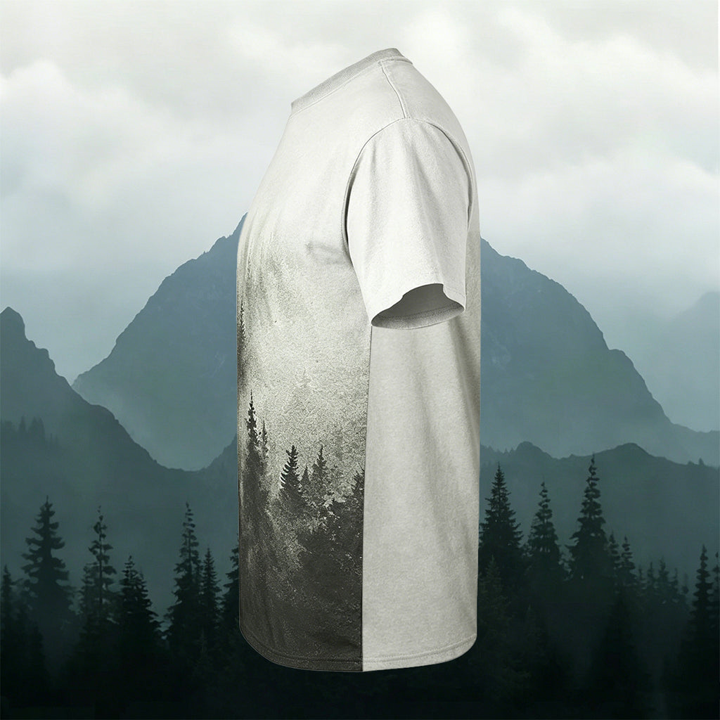 Natural Forest Art Print Casual Cotton T-Shirt