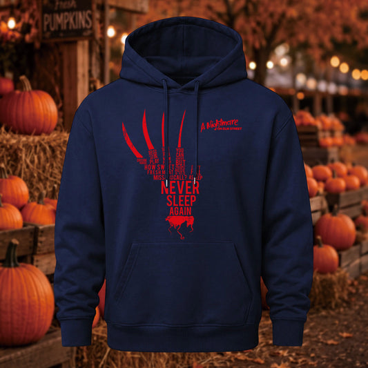 Freddy Bladed Glove Typography Word Art Halloween Printed Casual Hoodie