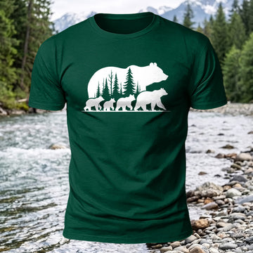 Premium Cotton Bears Forest Printed T-Shirt