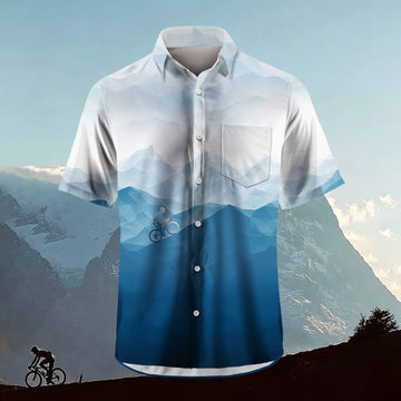 Sublimation Men's Mountain Dreamy Morning Lapel Hawaiian Shirt