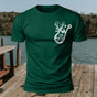 Premium Cotton Reindeer Fish Hook Printed T-Shirt