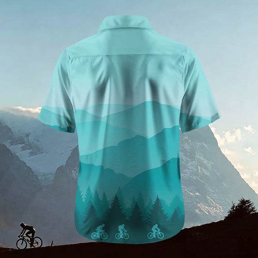 Sublimation Men's Green Fields Forest Lapel Hawaiian Shirt