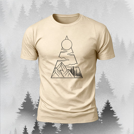 Mountain Series Geometric Pattern Comfortable Cotton T-Shirt