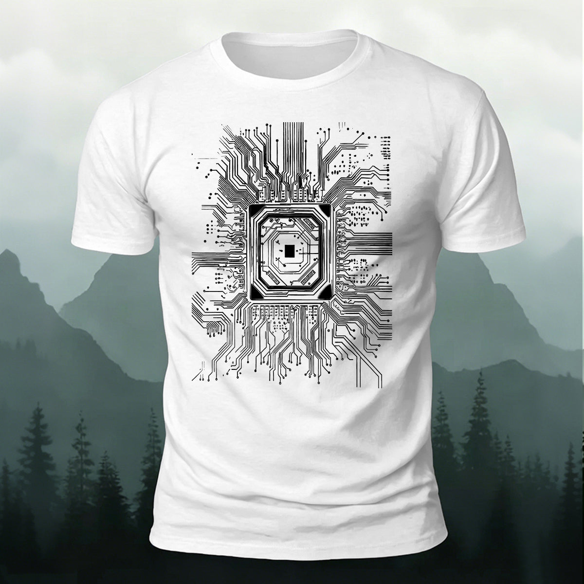Circuit Board Personalized Breathable Short-sleeve T-shirt