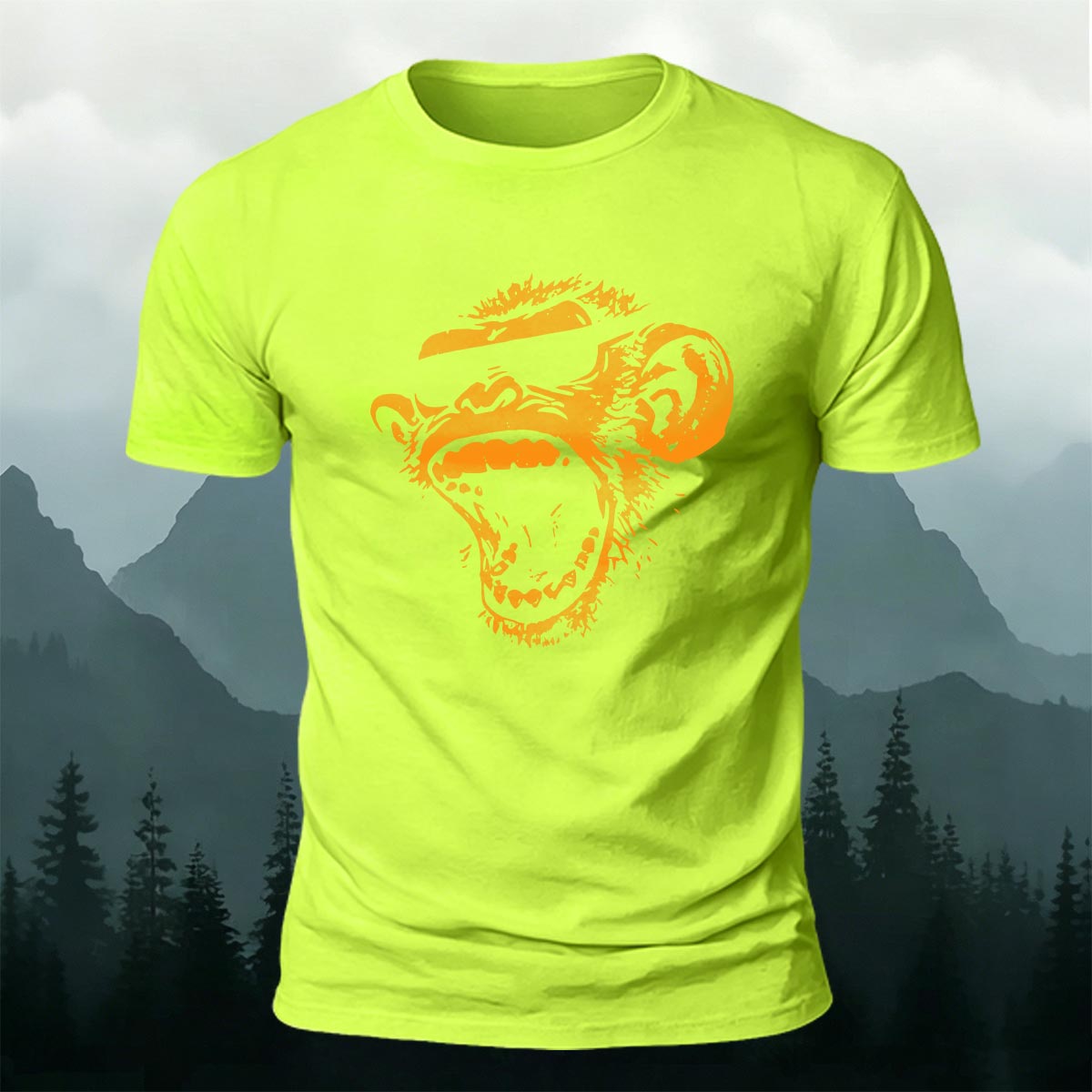 Simple Monkey Print Fashion Skin-Friendly T-Shirt NG