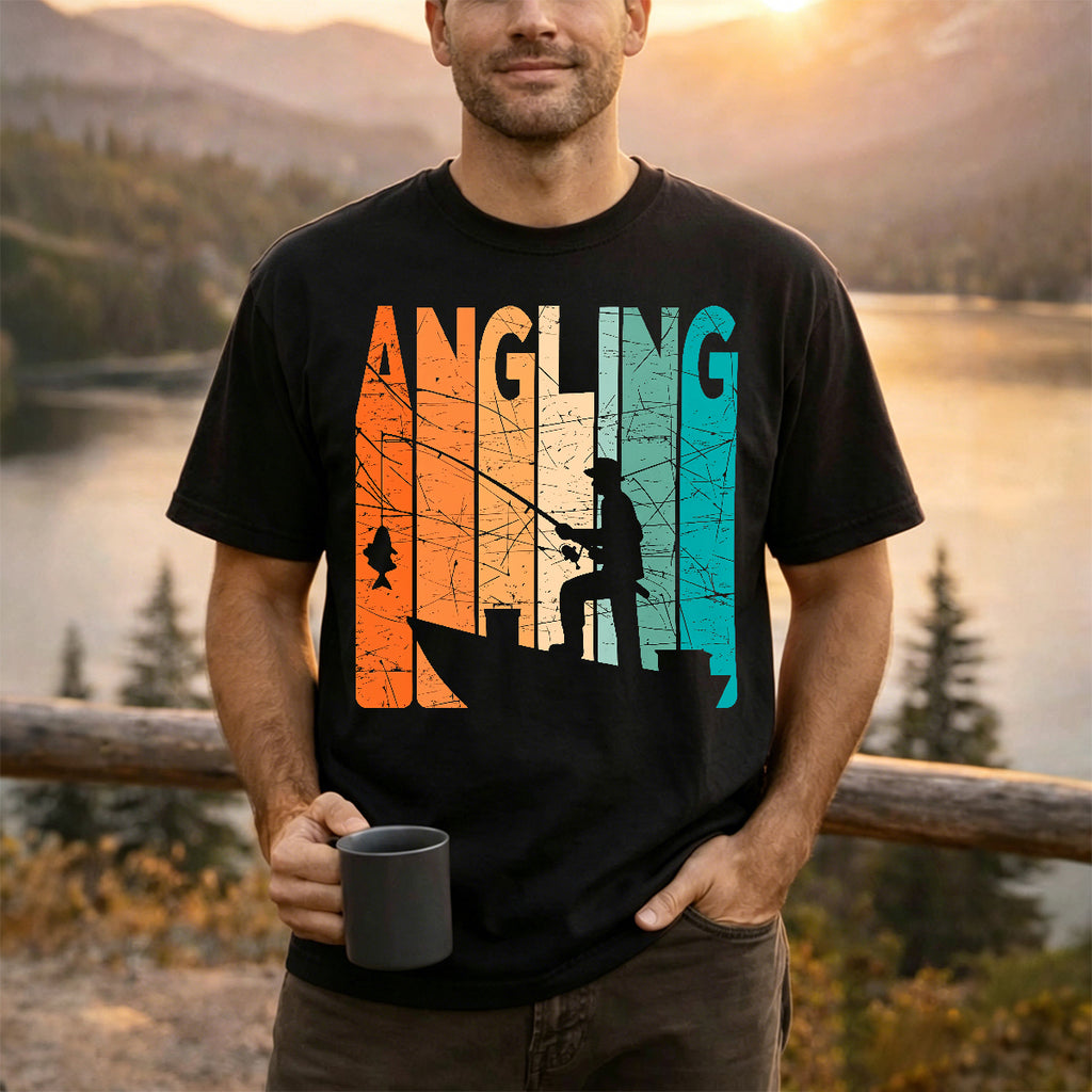 Angling Colorful Pattern Casual Premium Cotton T-shirt