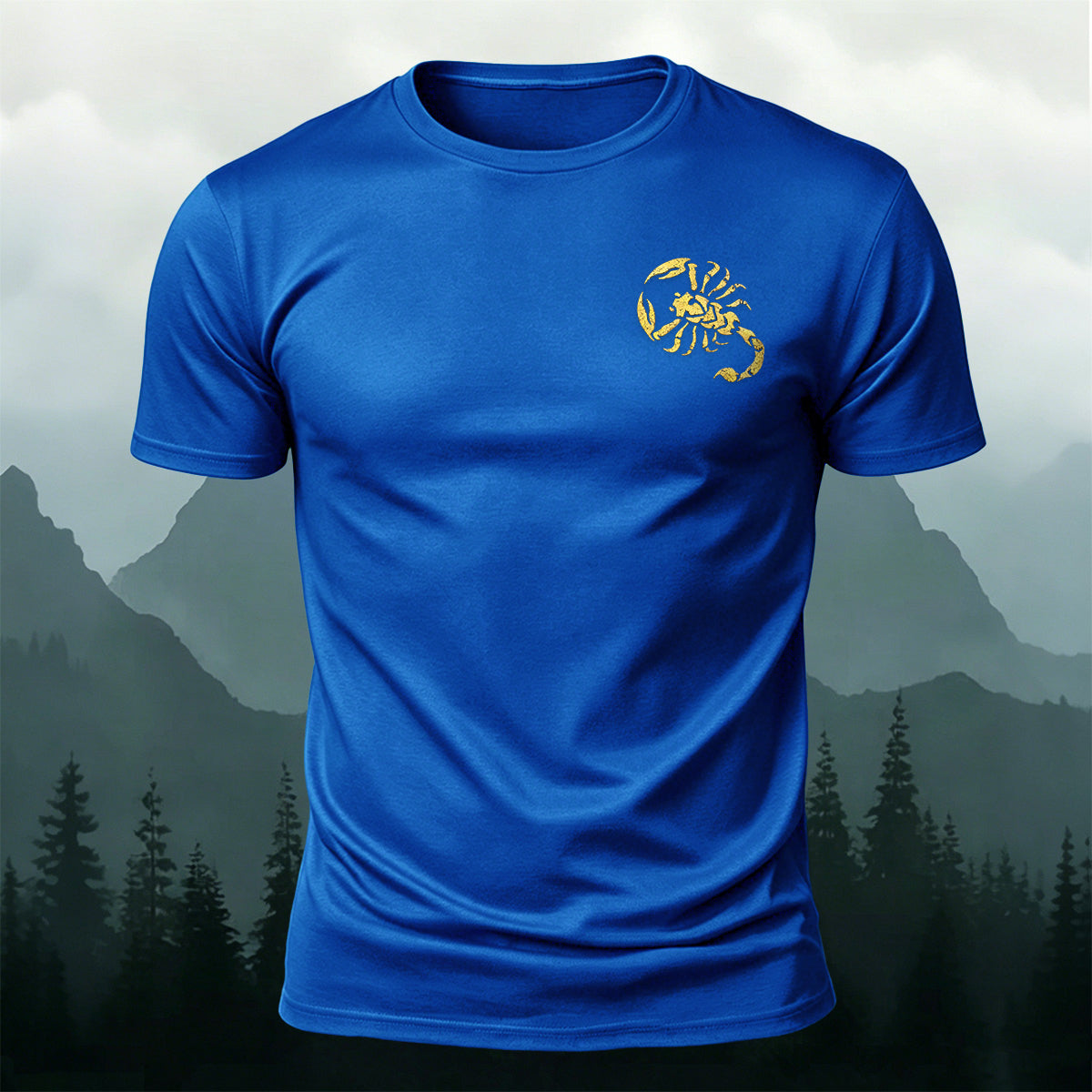 Lobster Print on the Chest Comfortable Outdoor Cotton Tee