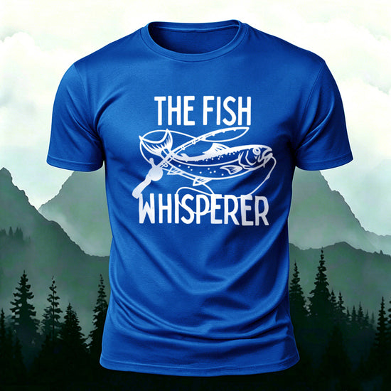 Takes The Bait Pattern Minimalist Premium Cotton T-shirt Blue