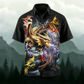 Sublimation Epic Fantasy Dragon Print Casual Shirt