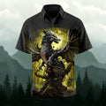 Sublimation Cool Forest Dragon Print Casual Shirt