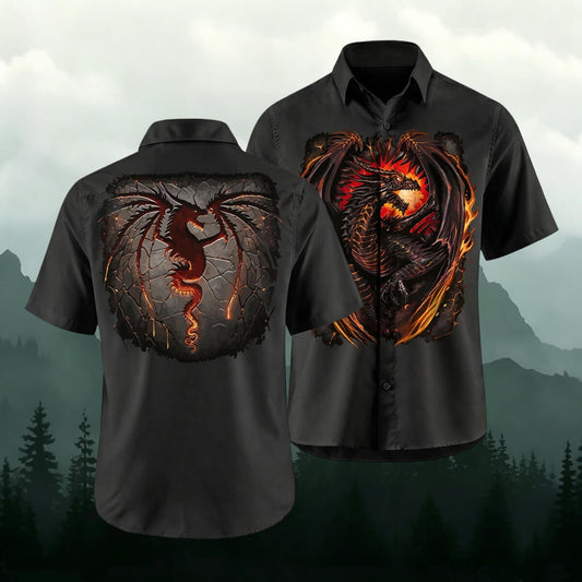 Sublimation Mythical Dragon Trendy Casual Shirt