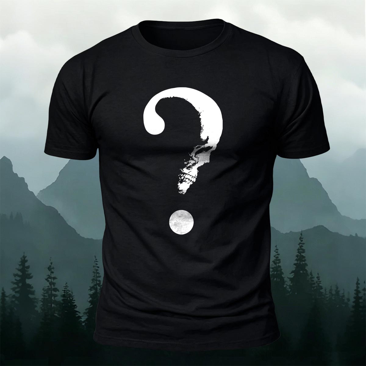 Abstract Question Mark Graphic Minimalist Breathable Tee