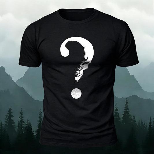 Abstract Question Mark Graphic Minimalist Breathable Tee