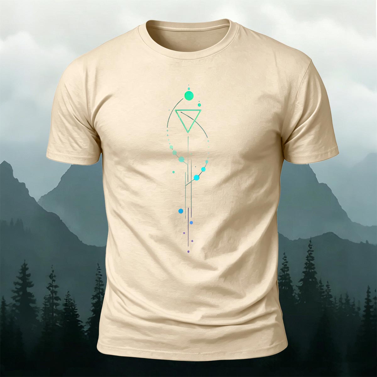 Dreamy Geometric Print Casual Cotton T-Shirt
