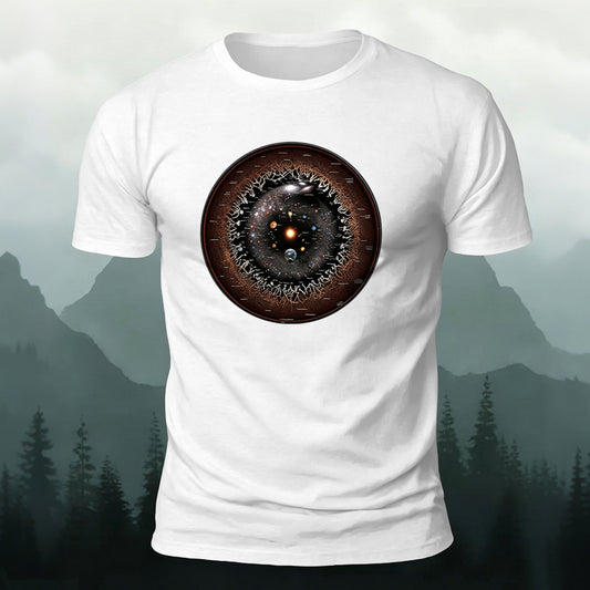 Galaxy Eye Creative Print Casual 100% Cotton T-Shirt