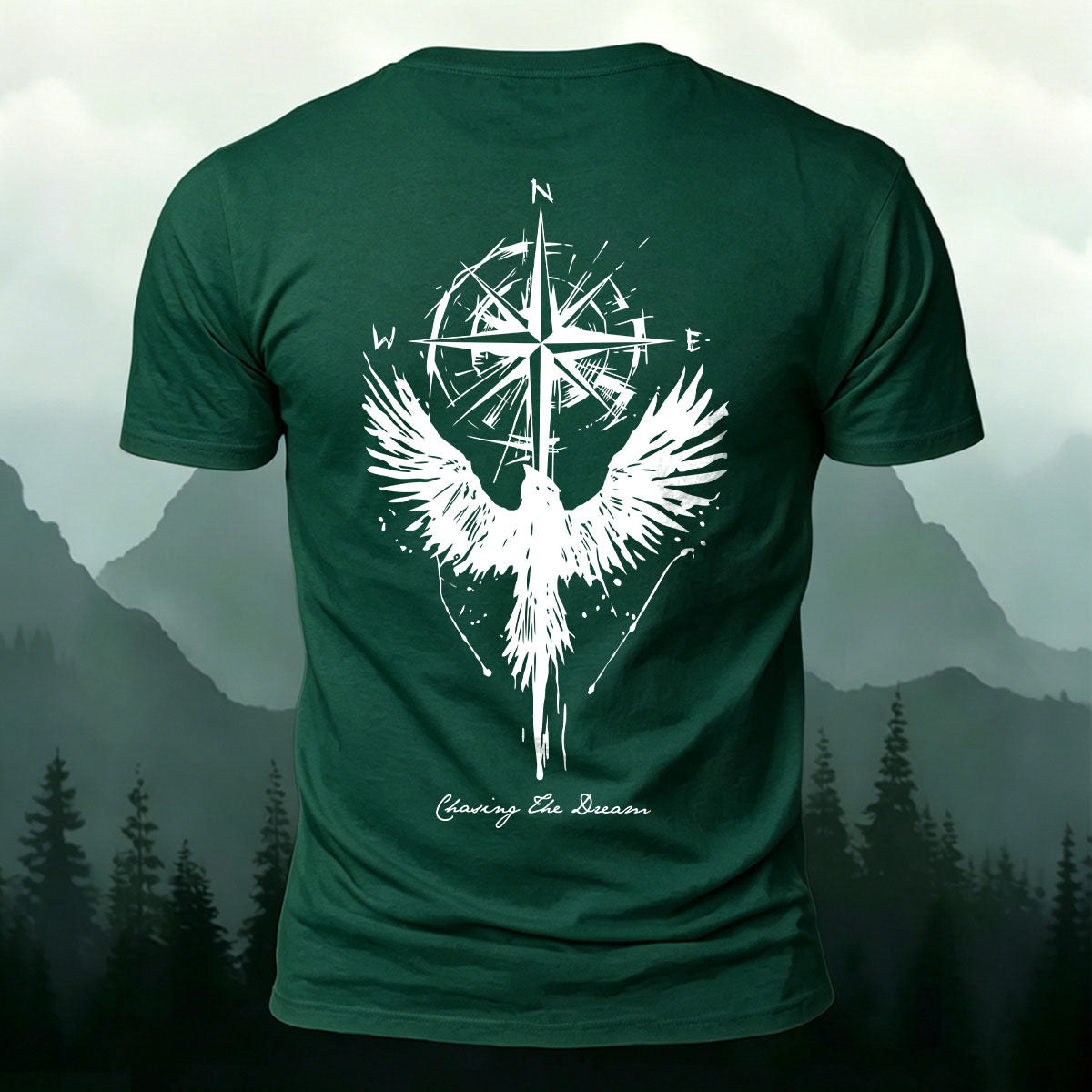 Phoenix Compass Print Casual Cotton T-Shirt