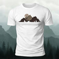 Mountain Landscape Pattern Natural Style Casual T-Shirt White