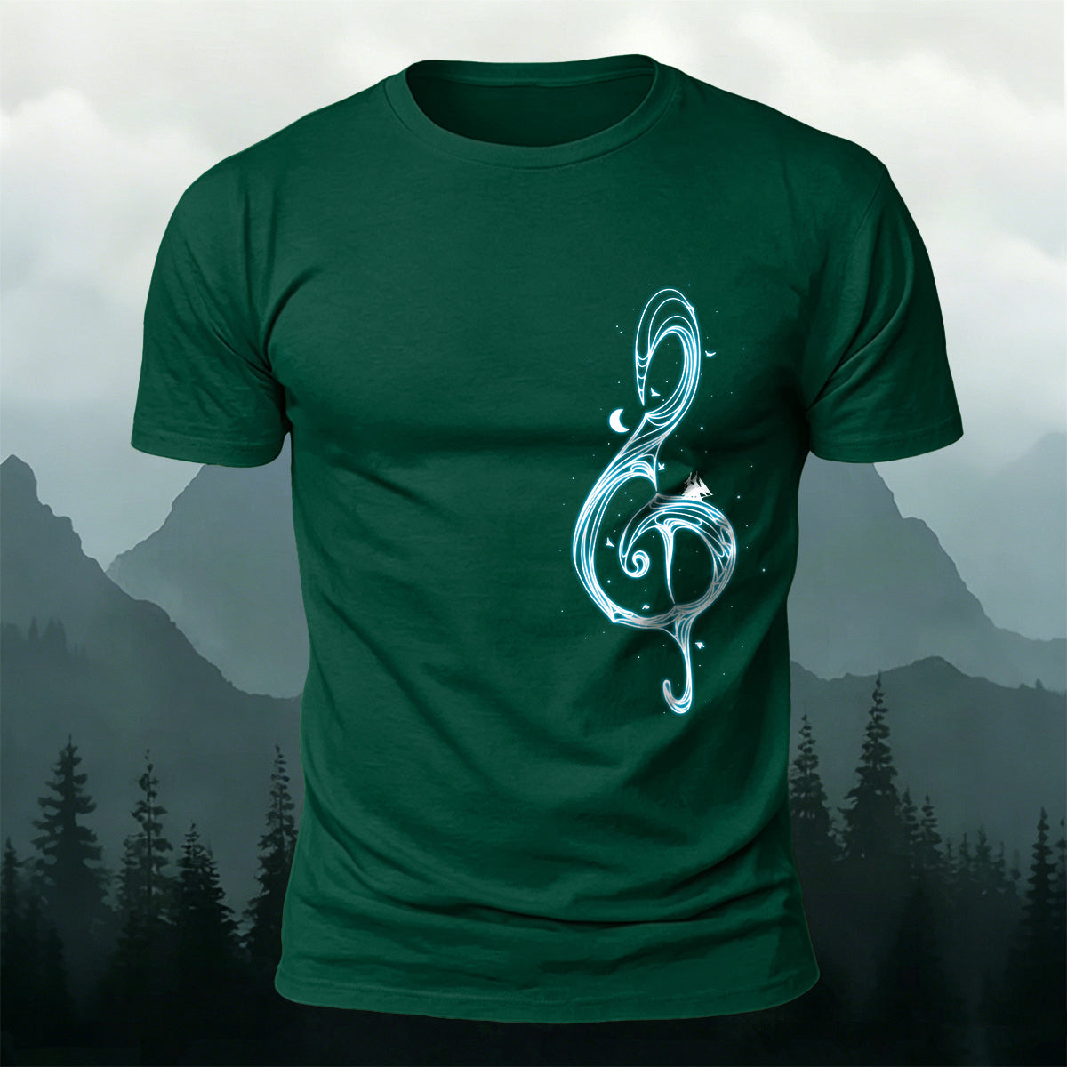 Music Note Print Casual Premium Cotton T-Shirt
