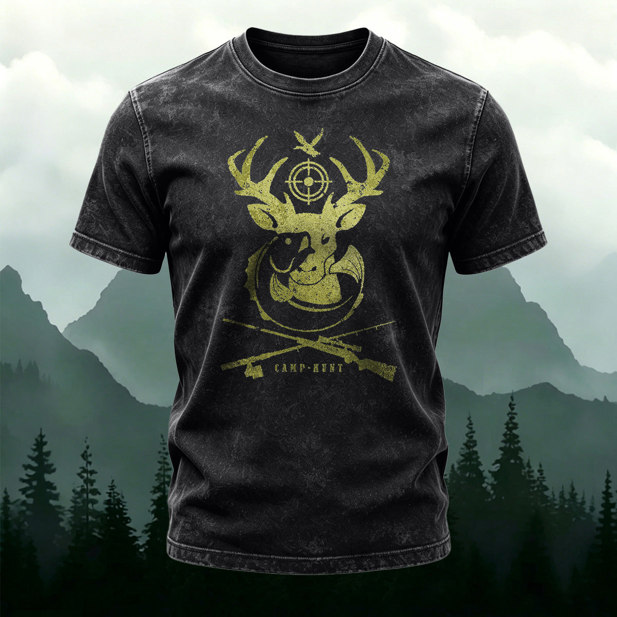 Animal Conservation Print Casual Washed Cotton T-Shirt