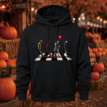Spooky Halloween Horror Villains Graphic Printed Casual Hoodie Sweatershirt